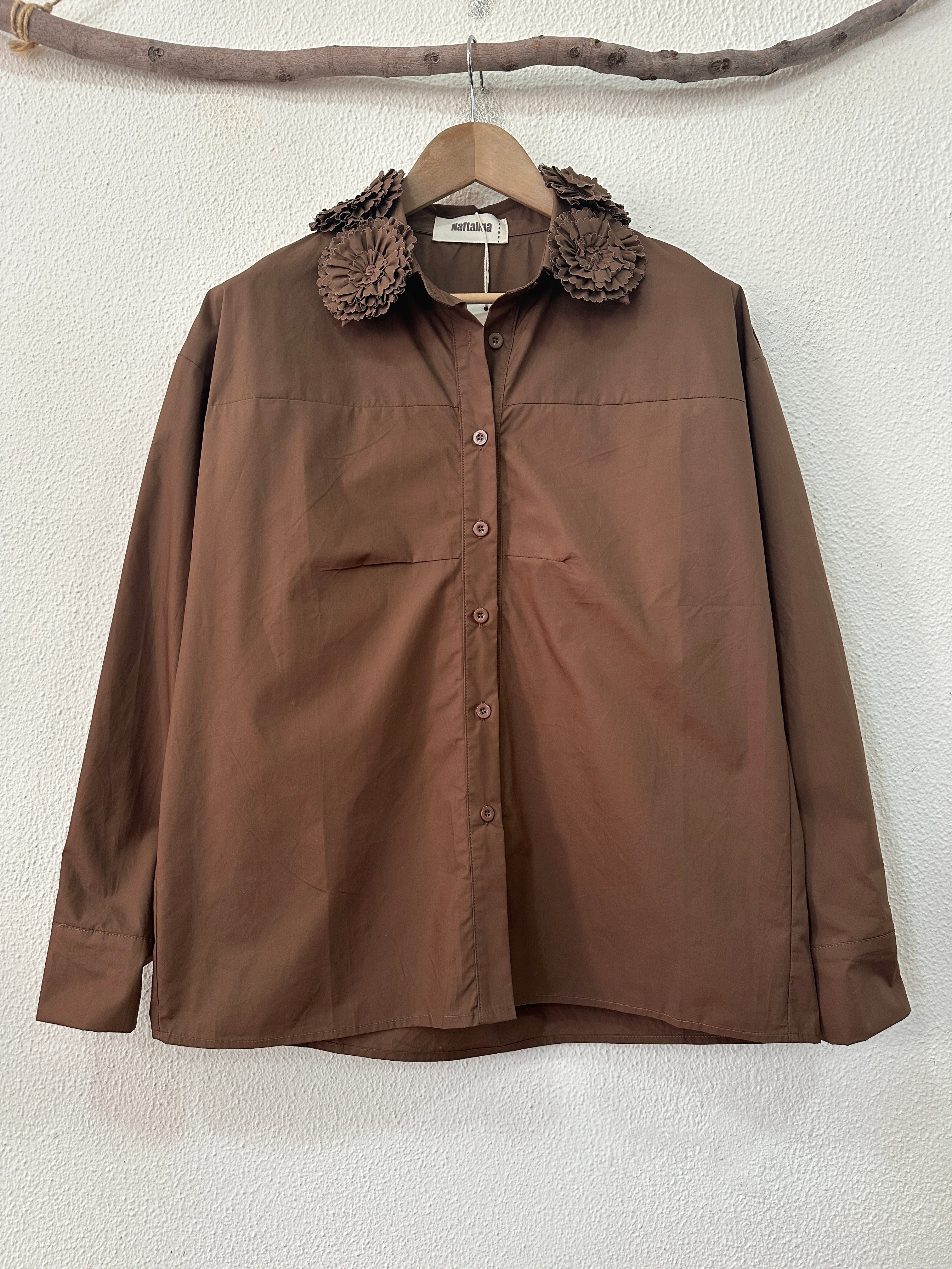 Camisa de popelina c/aplicações LOUISE