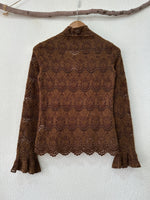 Carregar imagem no visualizador da galeria, Camisola justa de renda aveludada AVELINE
