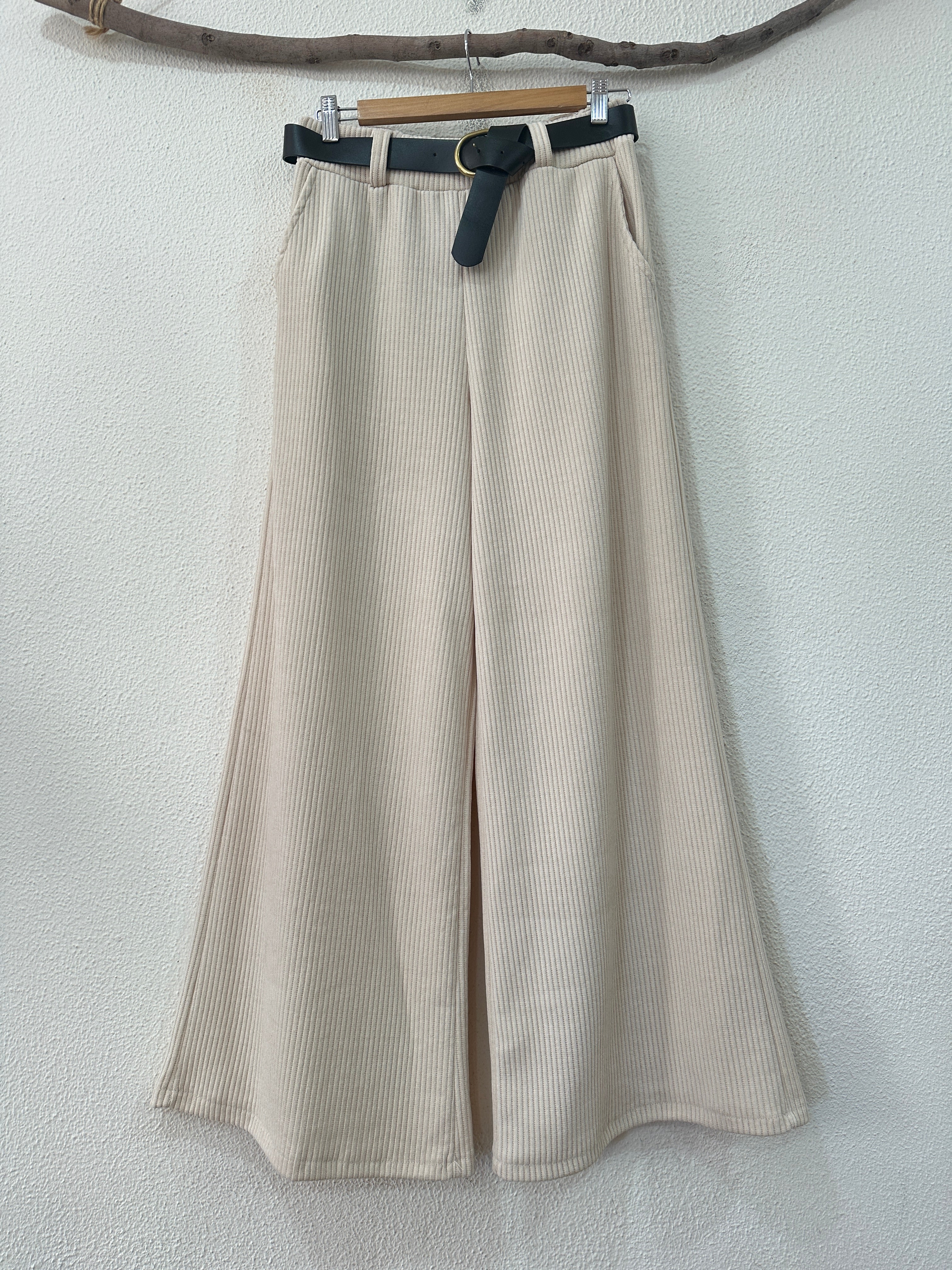 Pantalonas em malha tipo bombazina GLASGOW