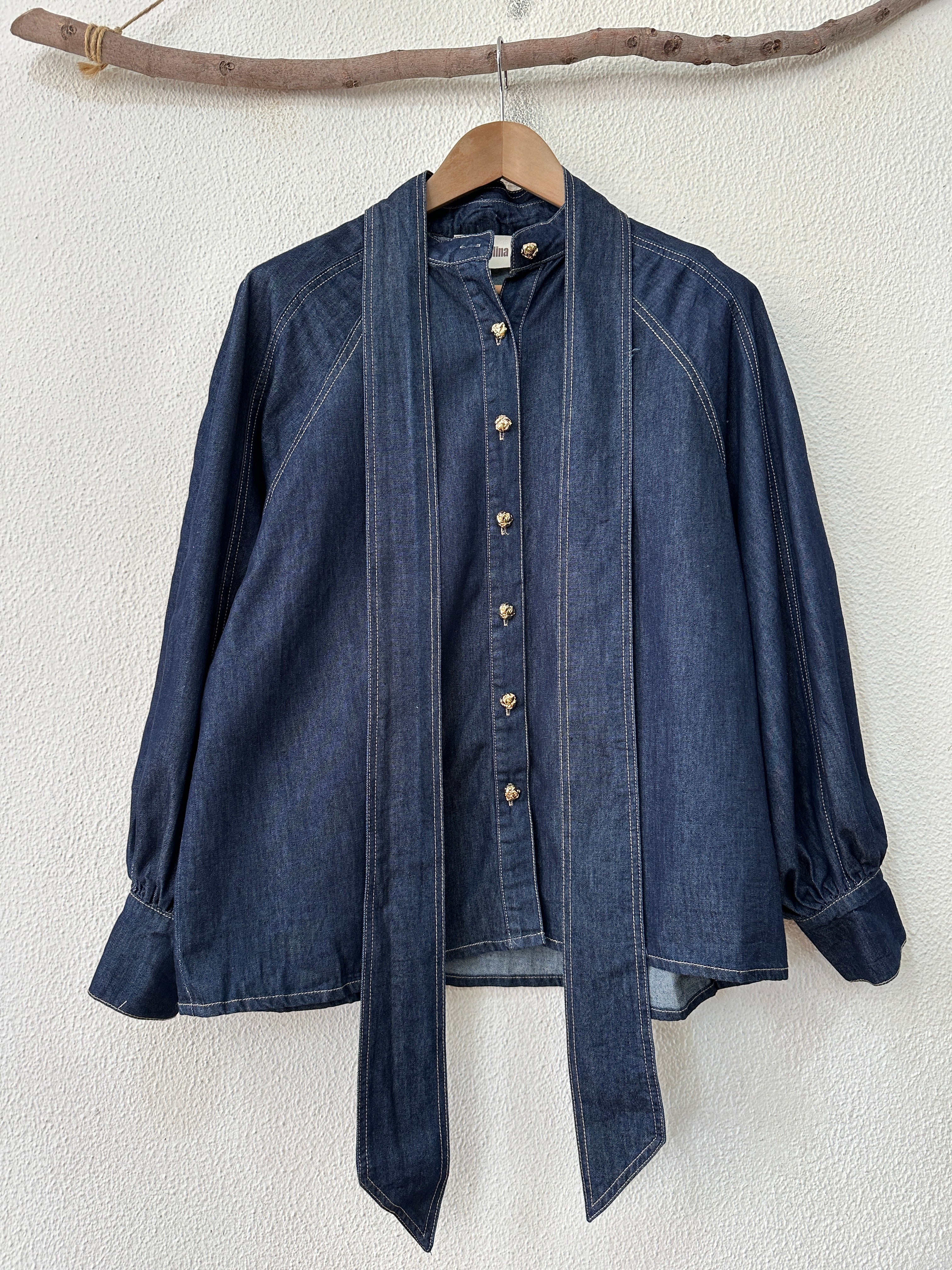 Camisa denim c/ laçada CINDY