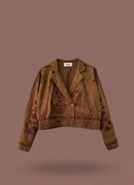 Carregar imagem no visualizador da galeria, Casaco efeito suede bordado AXEL
