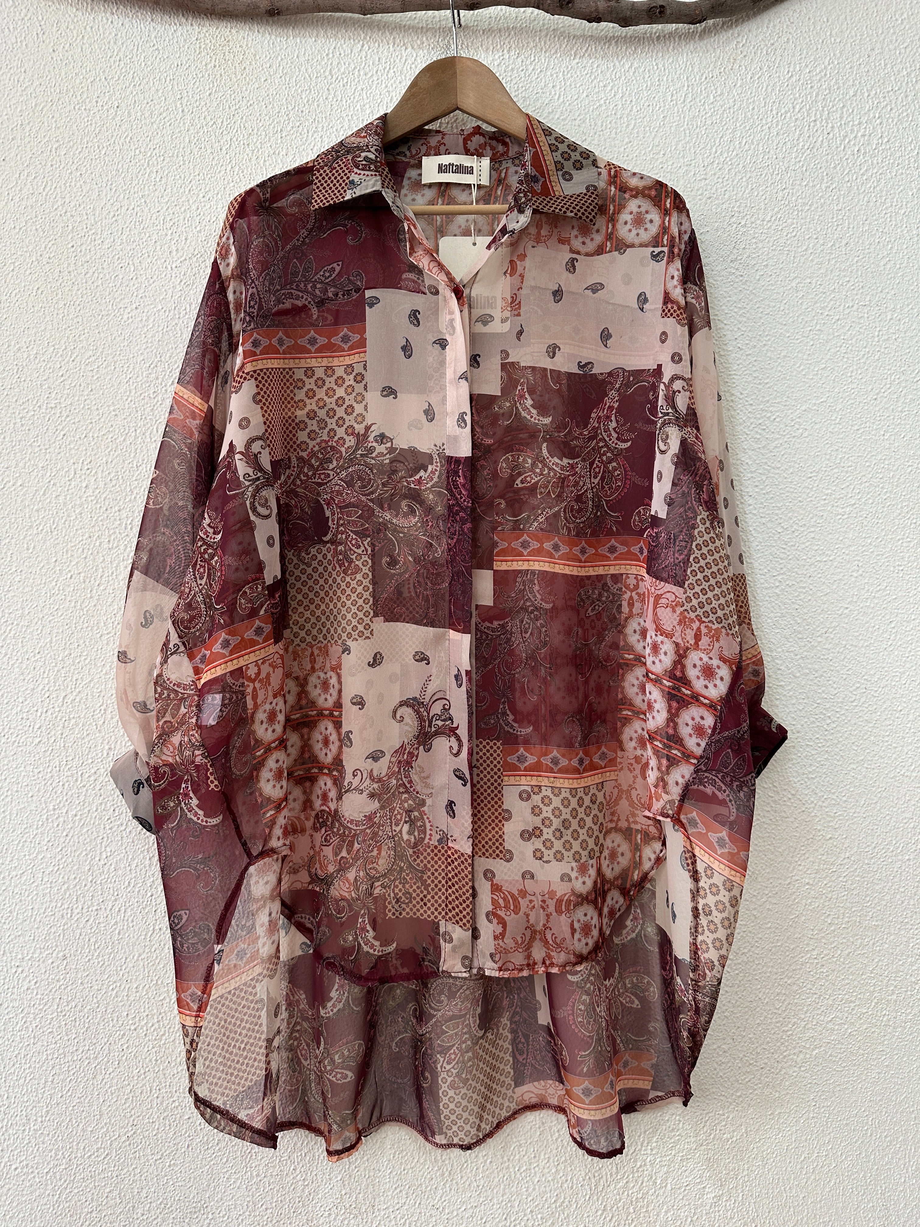 Camisa oversize em chiffon PROVENCE