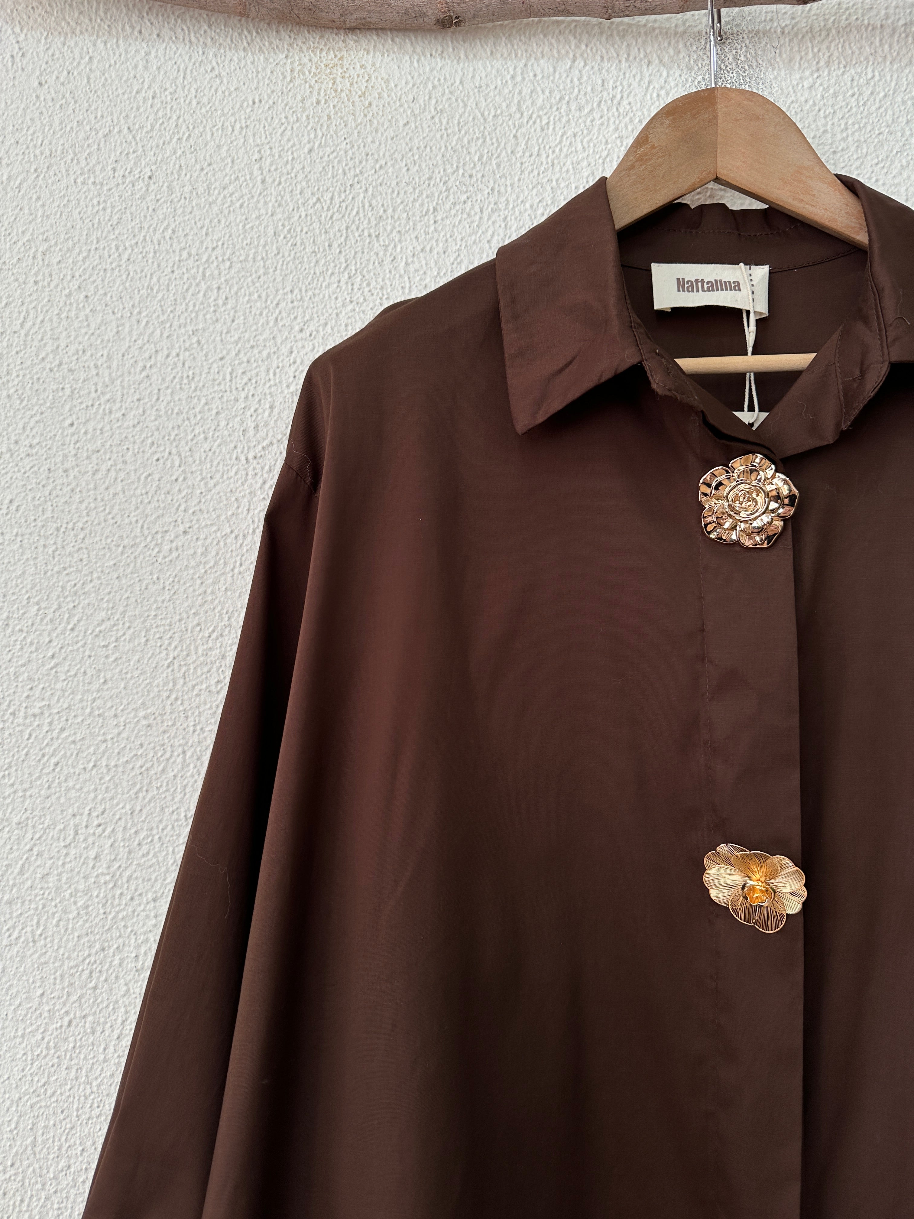 Camisa oversize c/ pregadeiras amovíveis ORLEANS