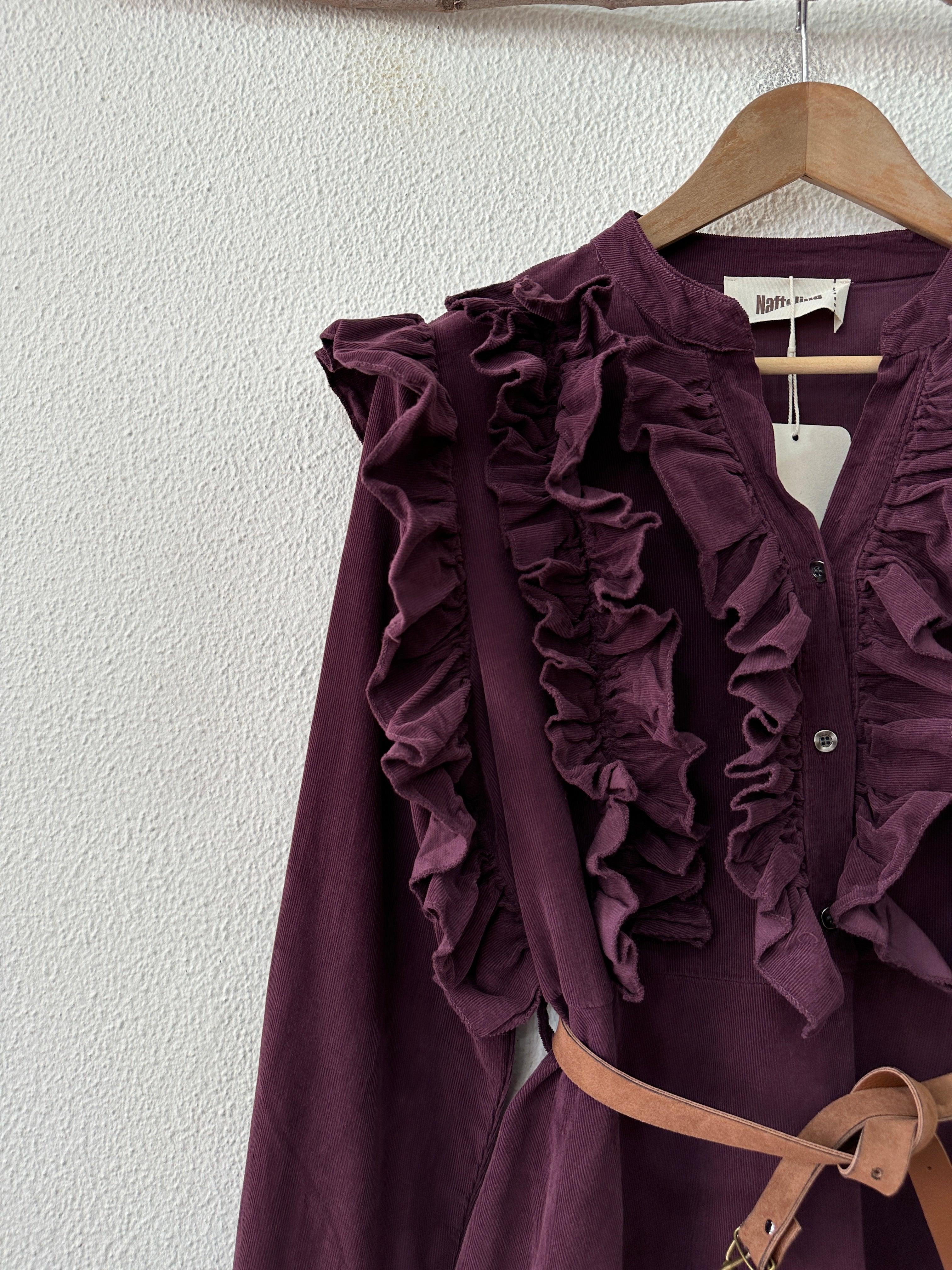 Vestido em microbombazina c/ folhos NOBLE