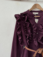 Load image in the gallery viewer,Vestido em microbombazina c/ folhos NOBLE
