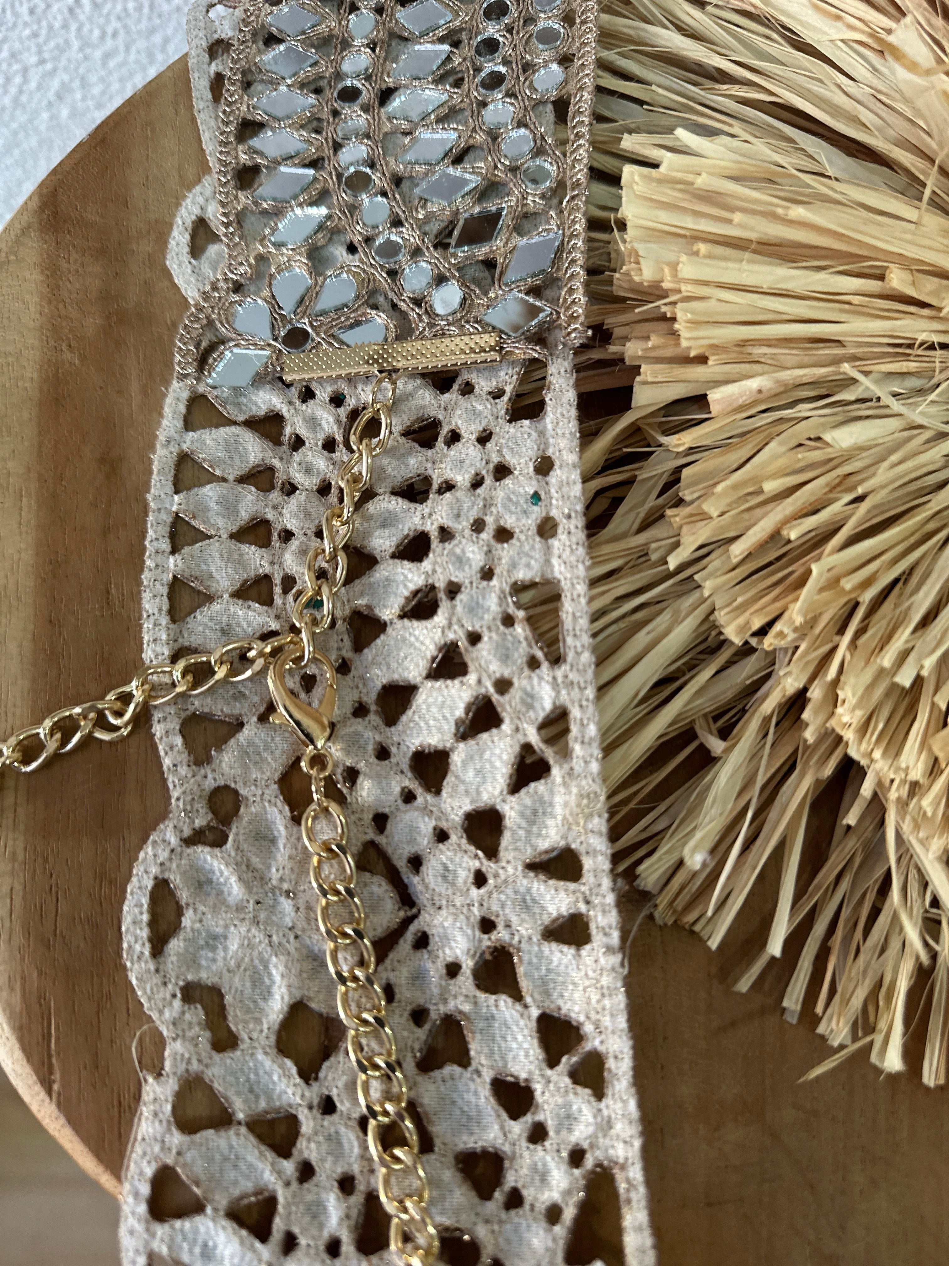 Cinto dourado c/espelhos REFLECTION