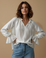 Cargue la imagen en el visor de la galería,Túnica fluida em chiffon CLAUDE
