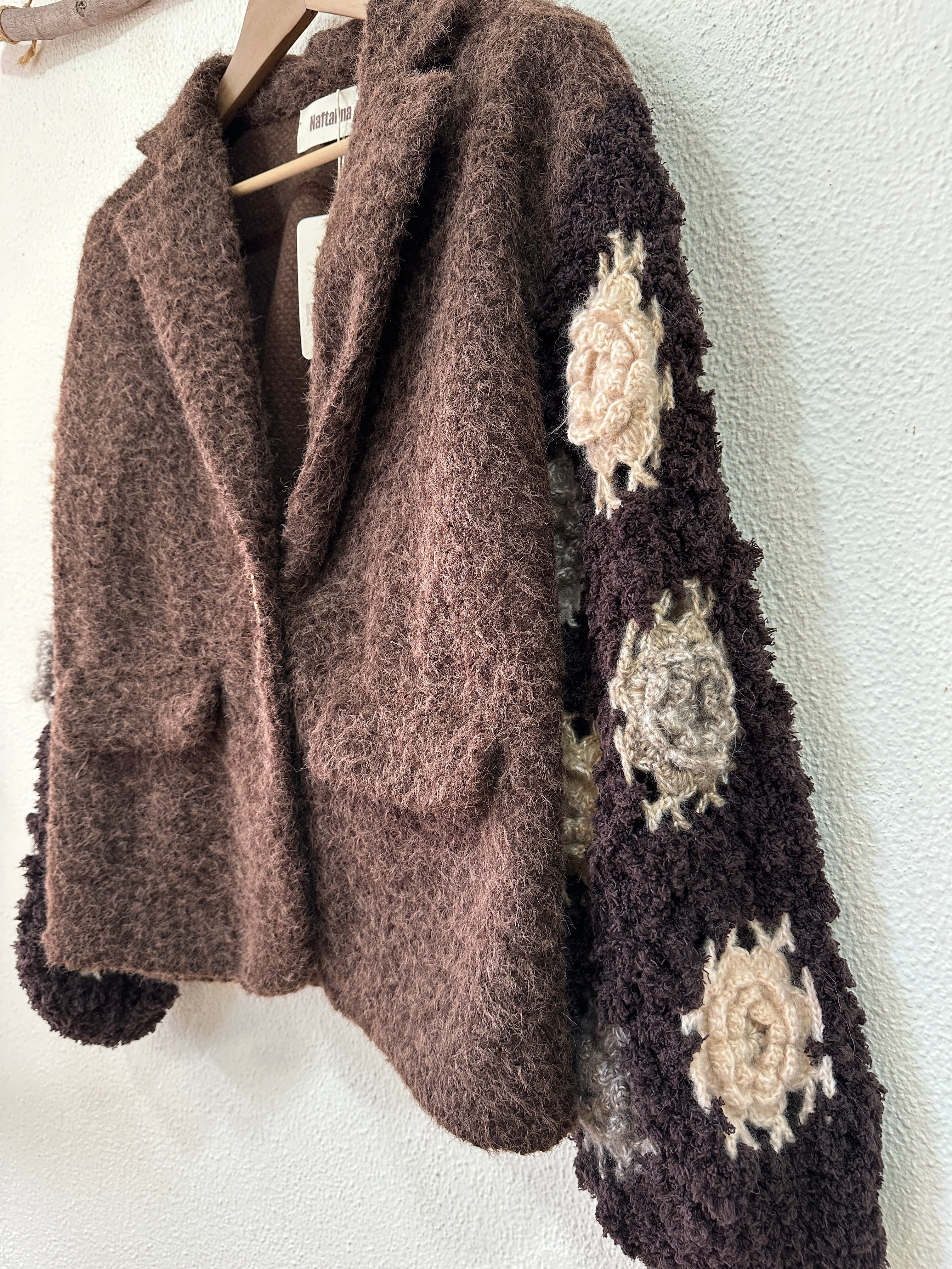 Casaco de fazenda c/ mangas em crochet LUCY