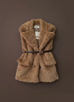 Carregar imagem no visualizador da galeria, Colete em imitação de pelo c/ forro e cinto KAZAN
