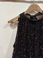 Load image in the gallery viewer,Top abalonado em veludo c/lantejoulas  SAPPHIRE
