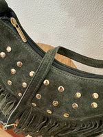 Carregar imagem no visualizador da galeria, Mala em camurça c/franjas GÉNOVA
