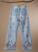 Carregar imagem no visualizador da galeria, Calças denim bordadas SWEETIE
