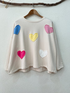 Sweatshirt c/aplicações SWEET LOVE