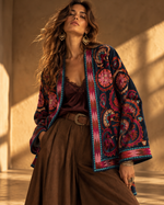 Load image in the gallery viewer,Kimono em veludo bordado LAKSHMI
