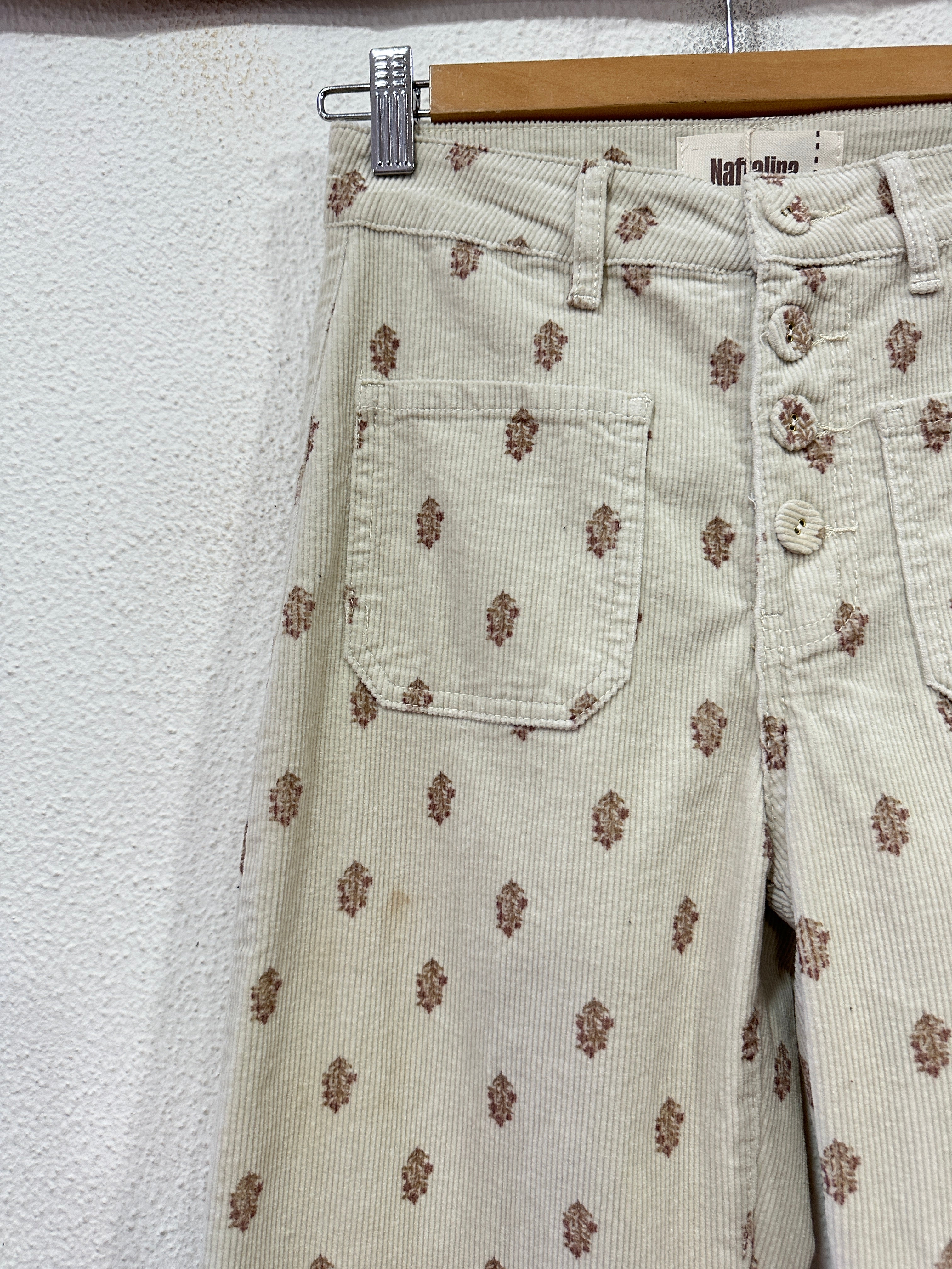 Calças em bombazina bordadas LEGEND