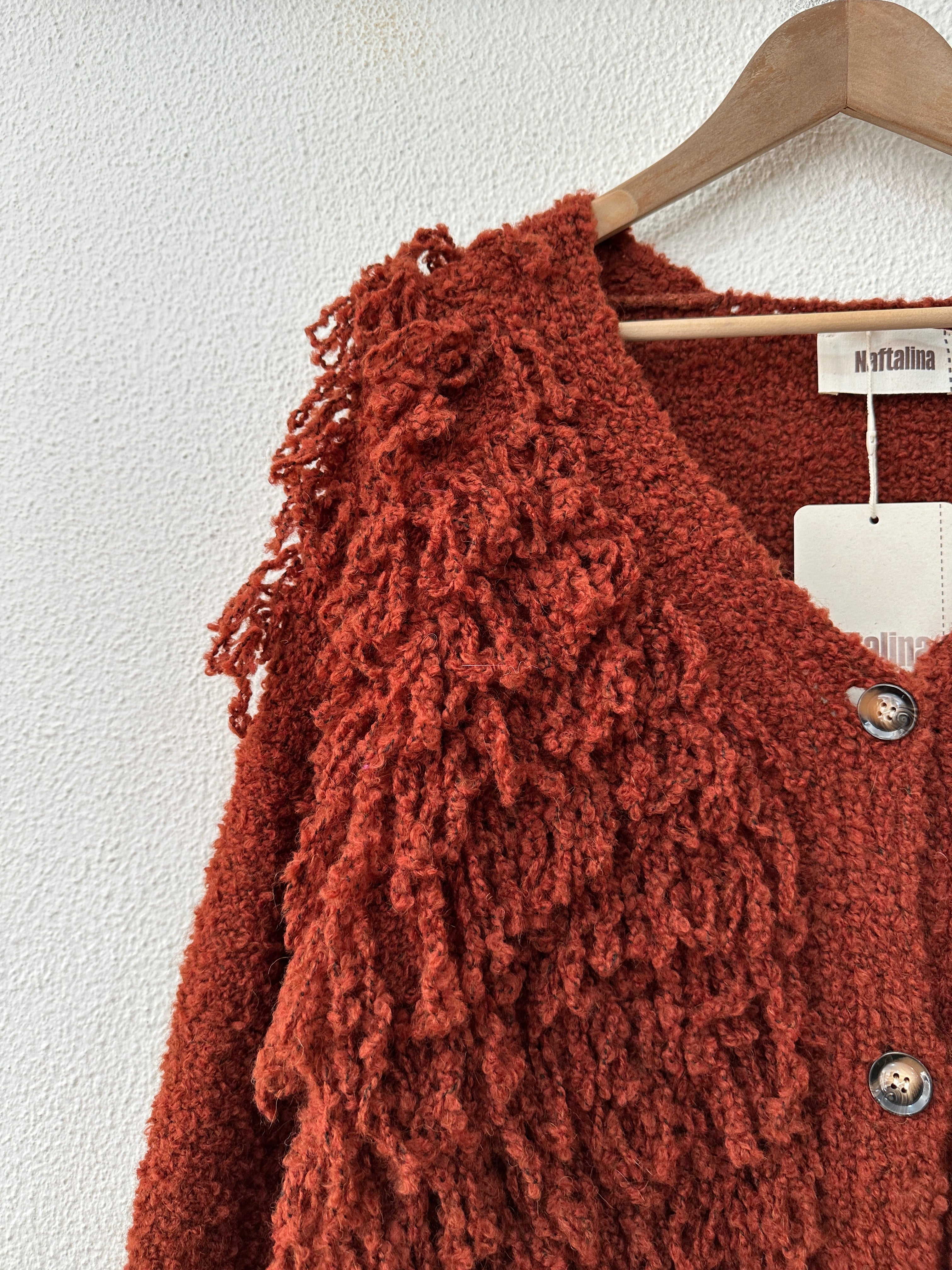 Casaco de malha encaracolada c/laçadas WANDERLUST