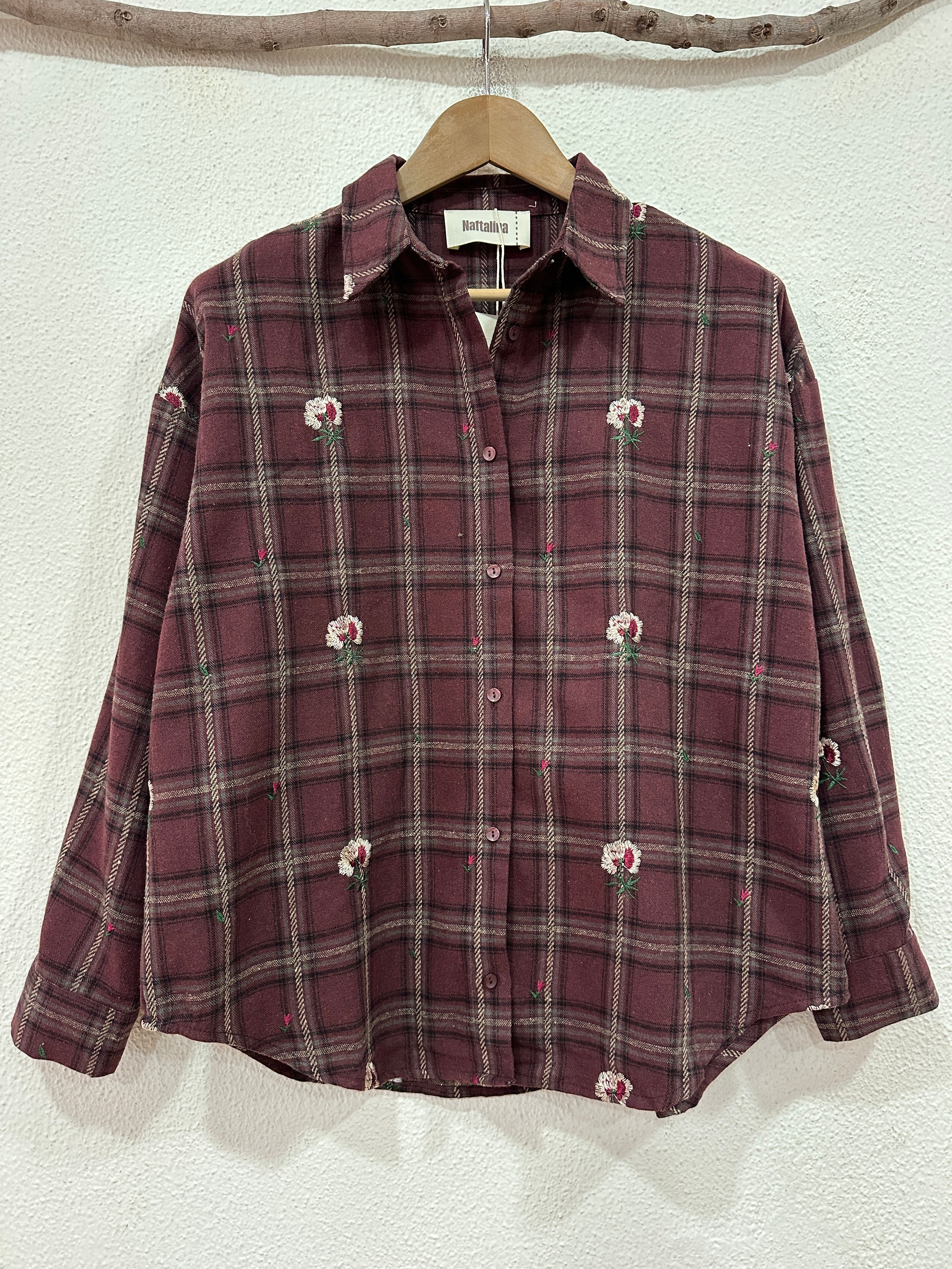 Camisa de flanela c/ bordados BLOOM