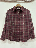 Carica l&#39;immagine nel visualizzatore della galleria,Camisa de flanela c/ bordados BLOOM
