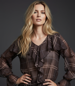 Load image in the gallery viewer,Blusa em chiffon c/folhos FLAY
