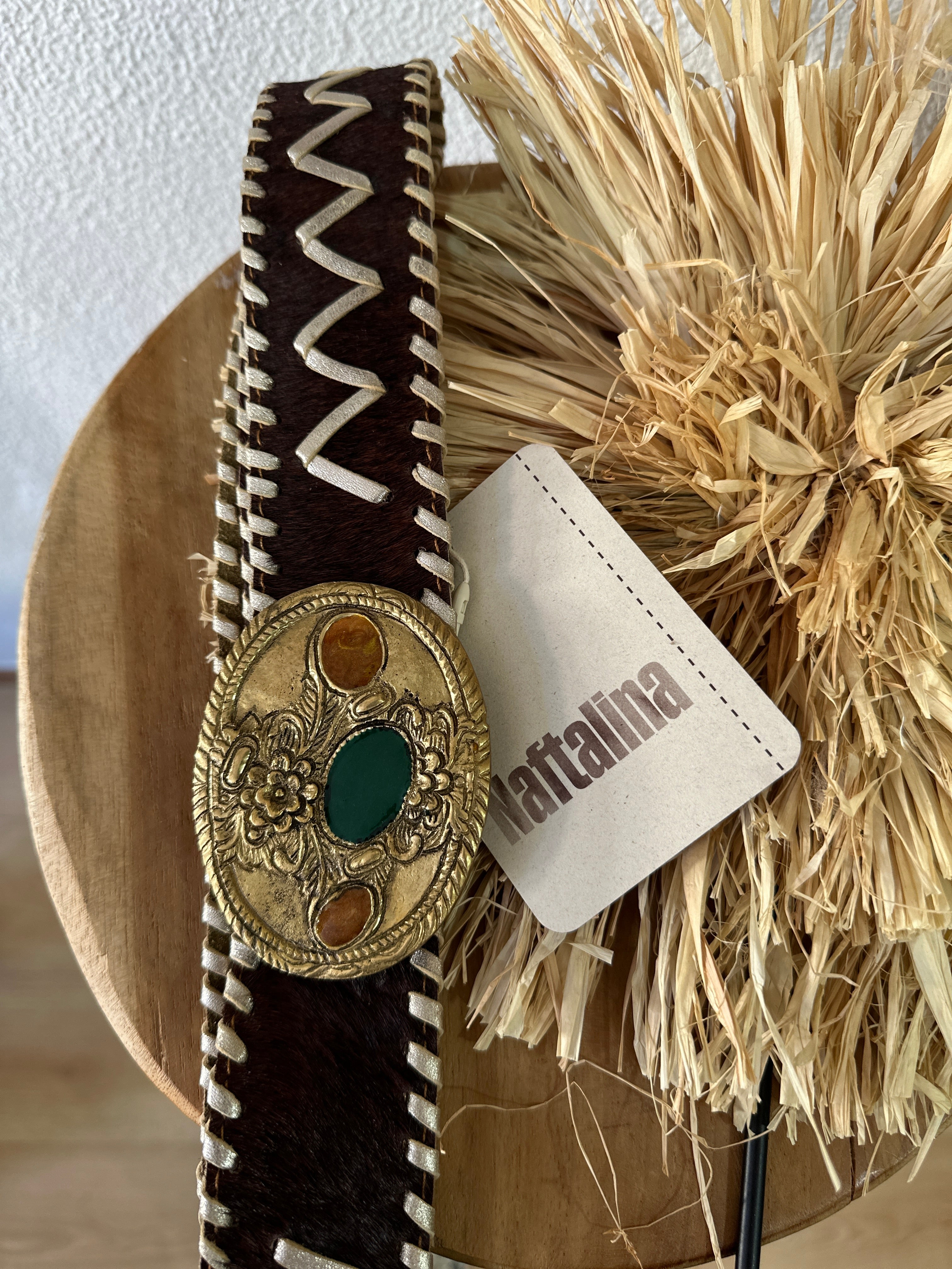 Cinto em pele c/ fivela destacável ISHIR