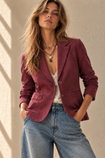 Cargue la imagen en el visor de la galería,Blazer slim fit em jersey AUBREY
