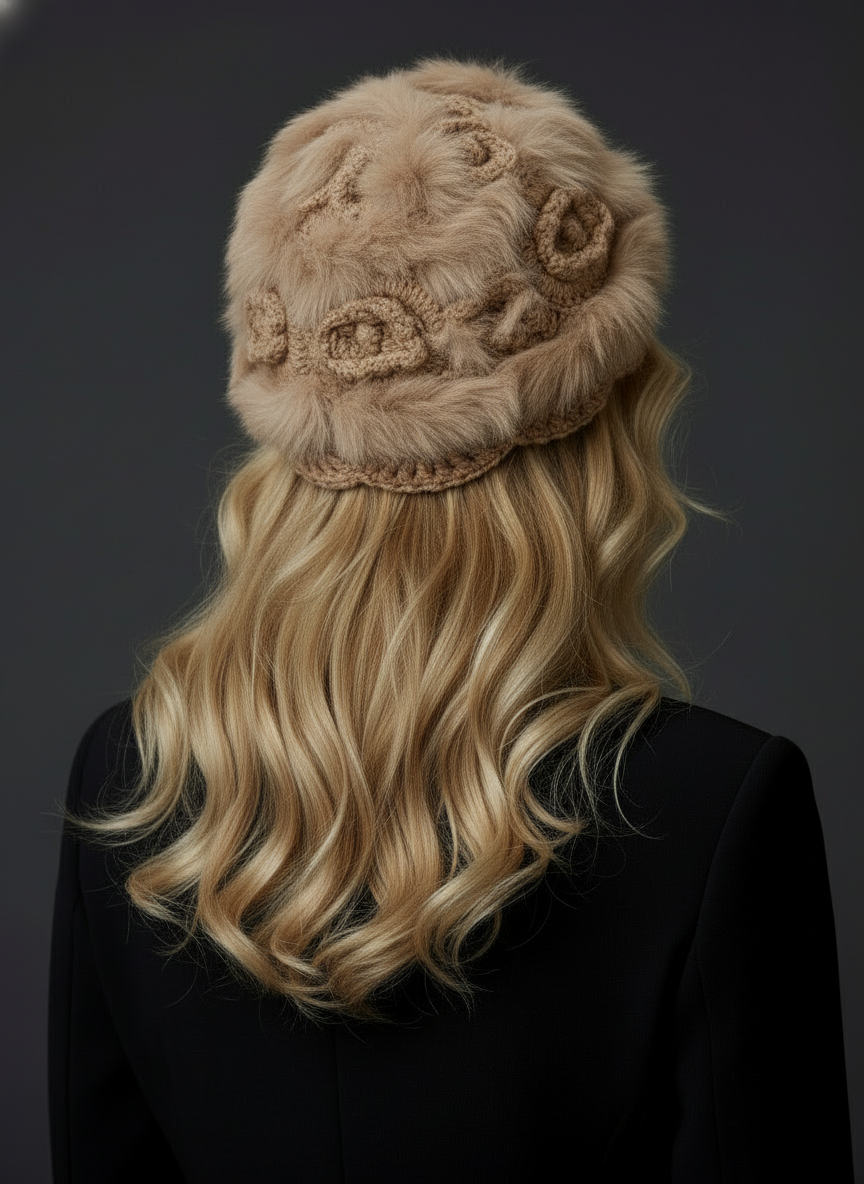 Gorro em crochet com pelo SIBERIA