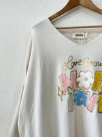 Load image in the gallery viewer,Camisola de malha fina oversize MORE LOVE
