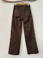 Load image in the gallery viewer,Calças de sarja bordadas SIENNA
