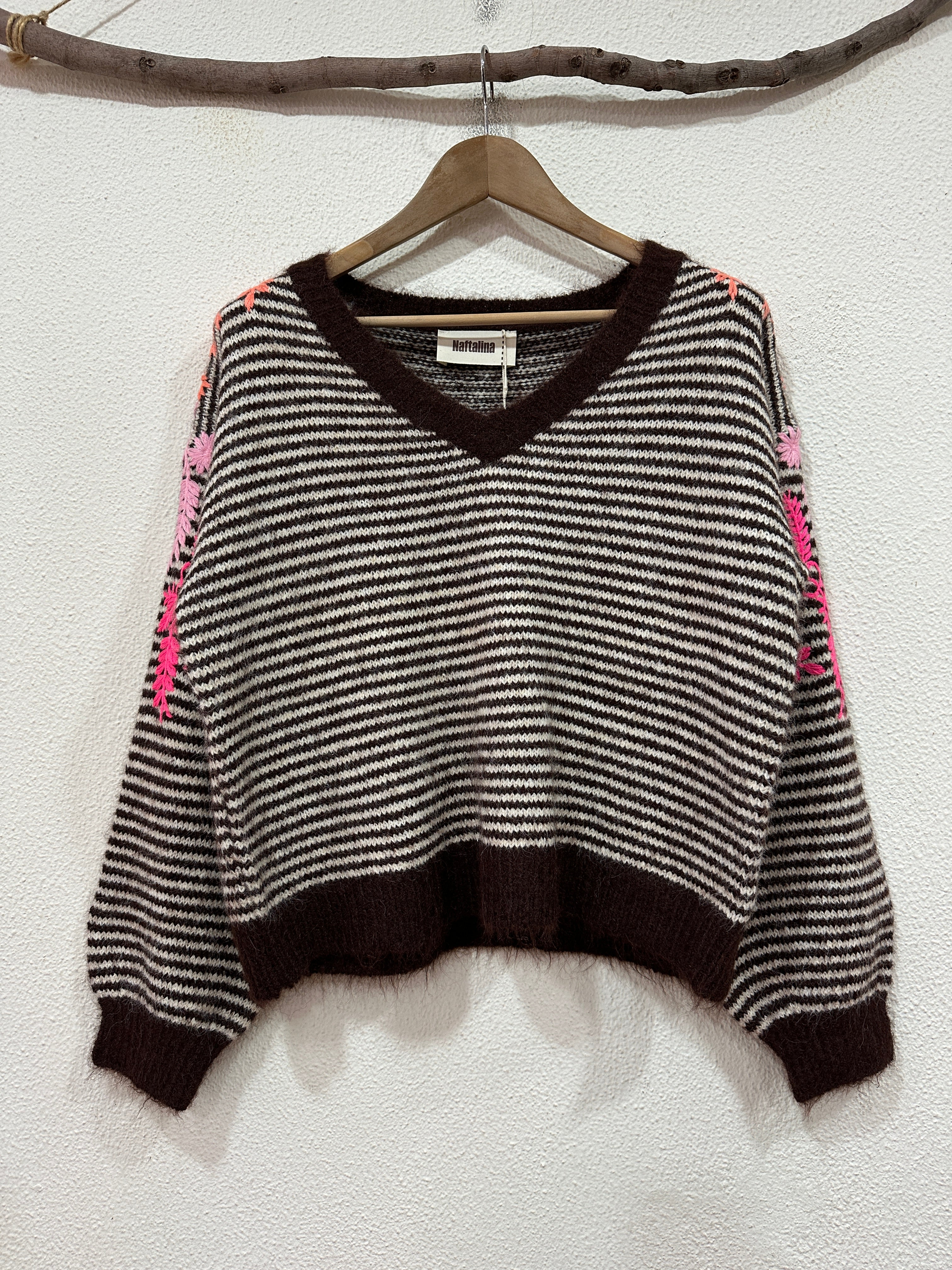 Camisola de malha c/ bordados PEONY