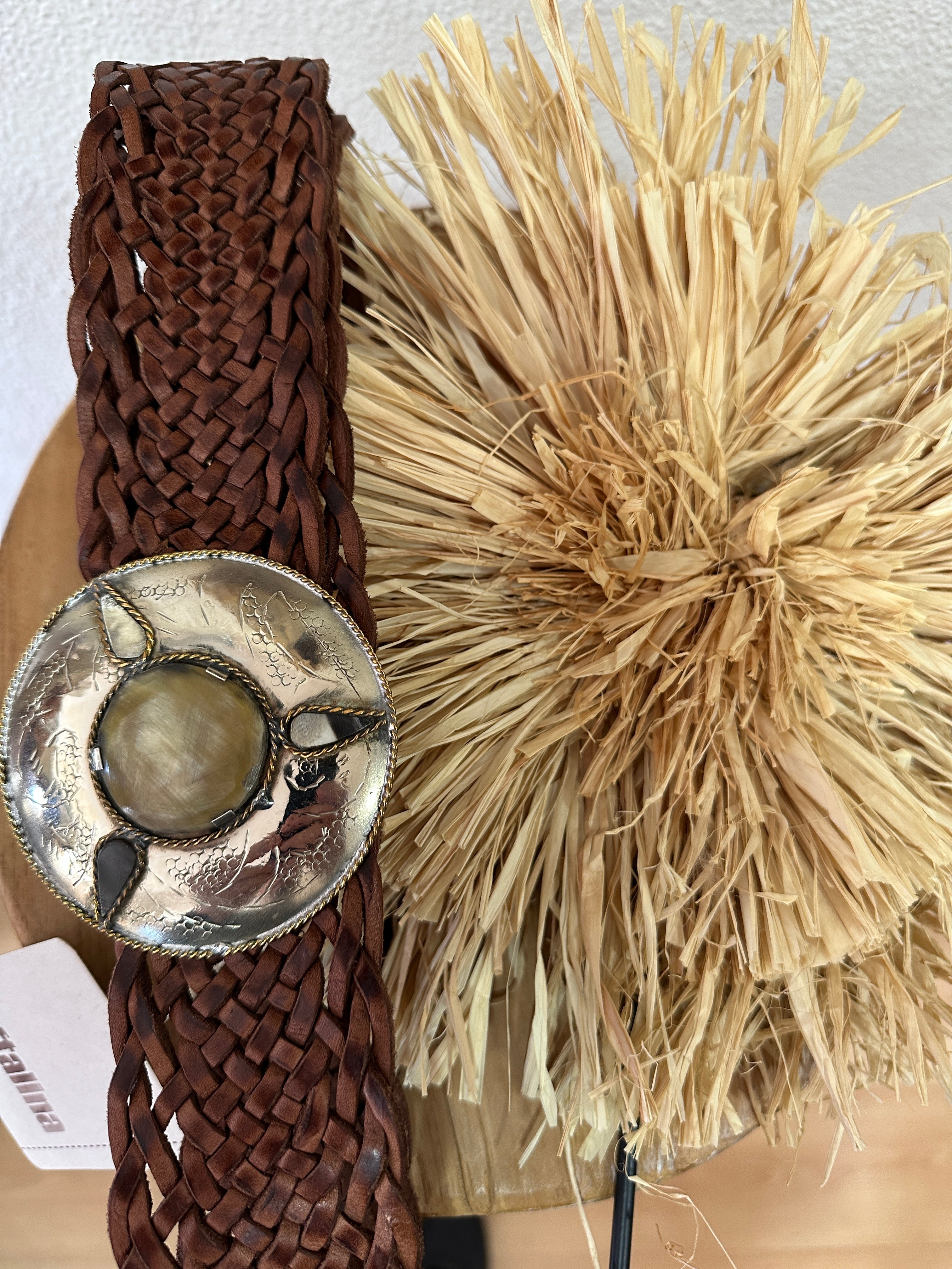 Cinto em pele entrançada ELEONORA