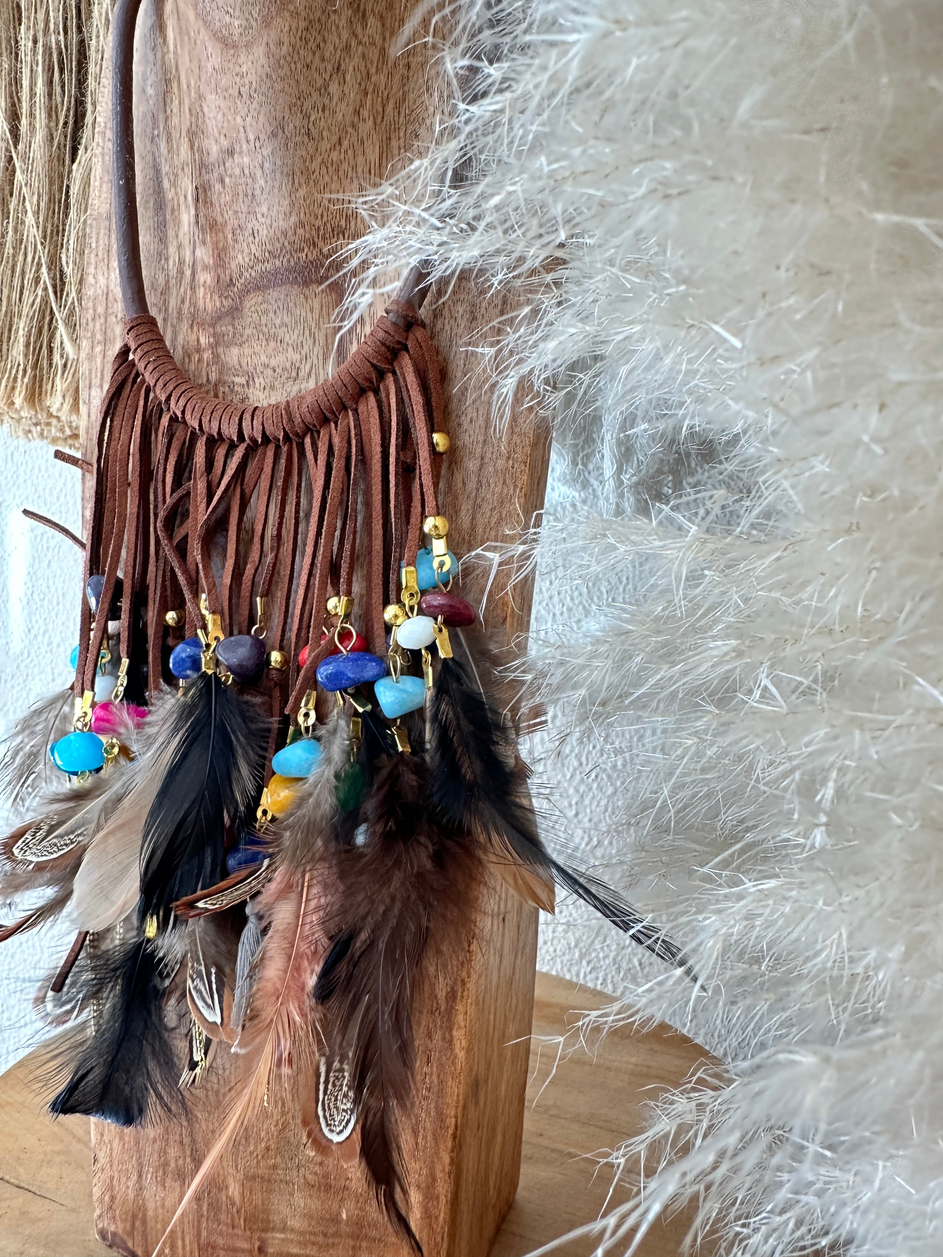 Colar curto c/penas TEÍDE