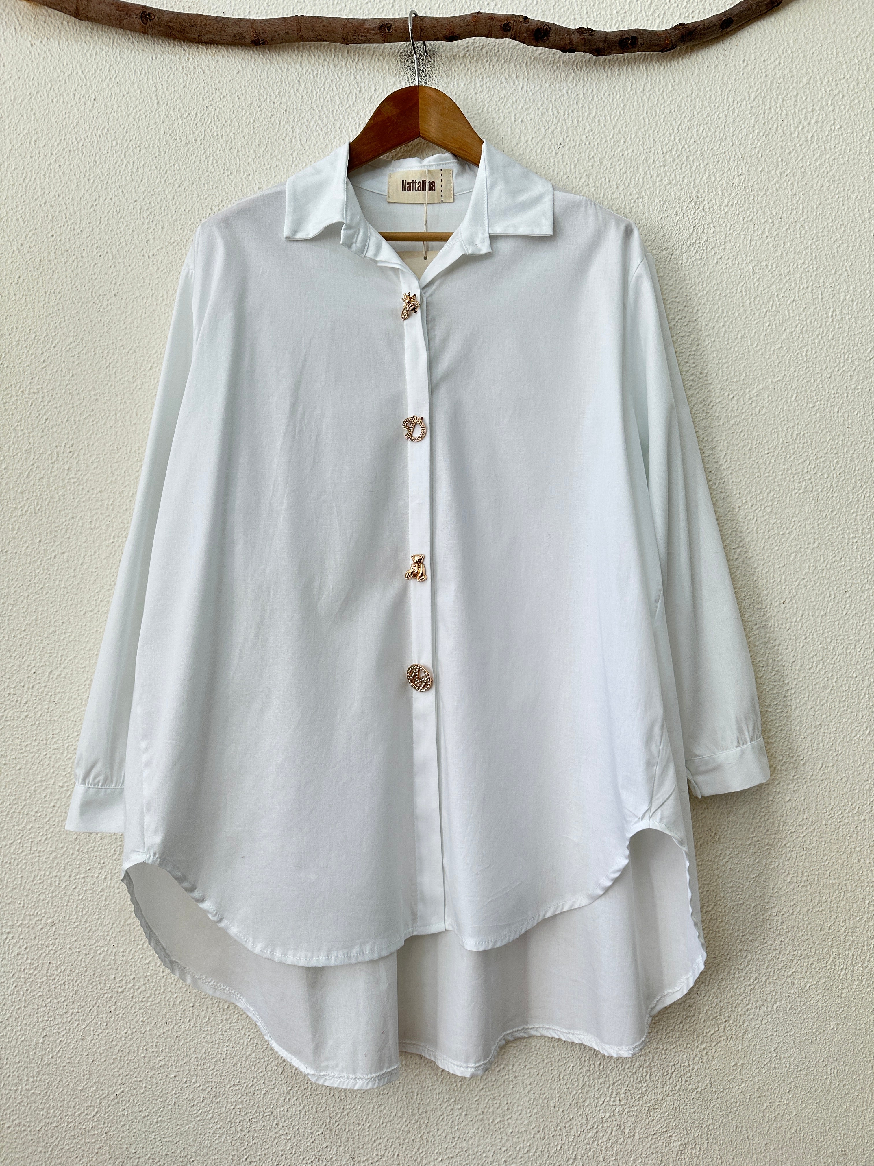 Camisa oversize c/pregadeiras amovíveis SPARKLE