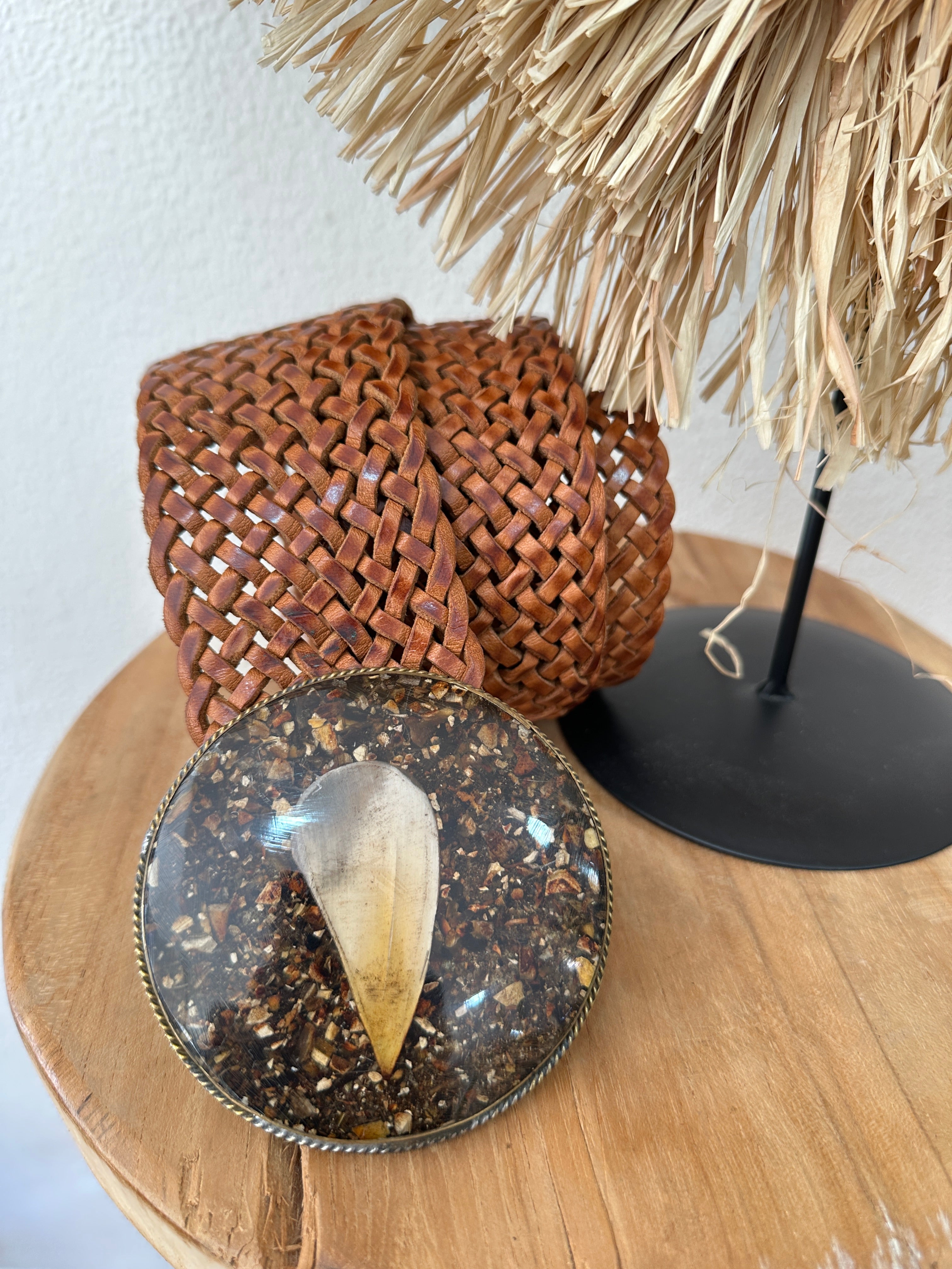 Cinto em pele entrançada GRAVITY