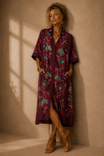 Carregar imagem no visualizador da galeria, Vestido camiseiro bordado c/ bolsos AHINSA
