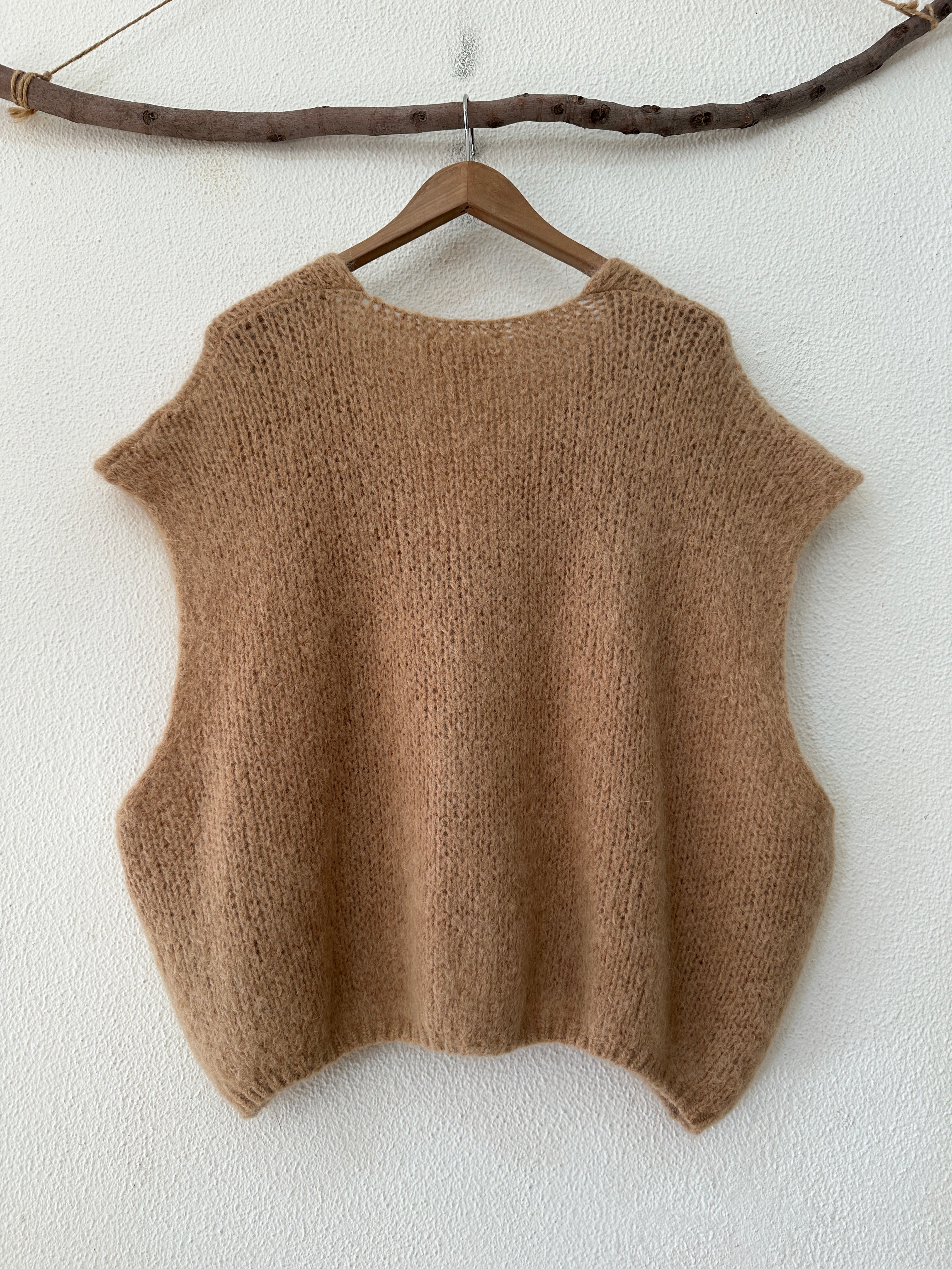 Colete oversize em malha de mohair CLAIRE