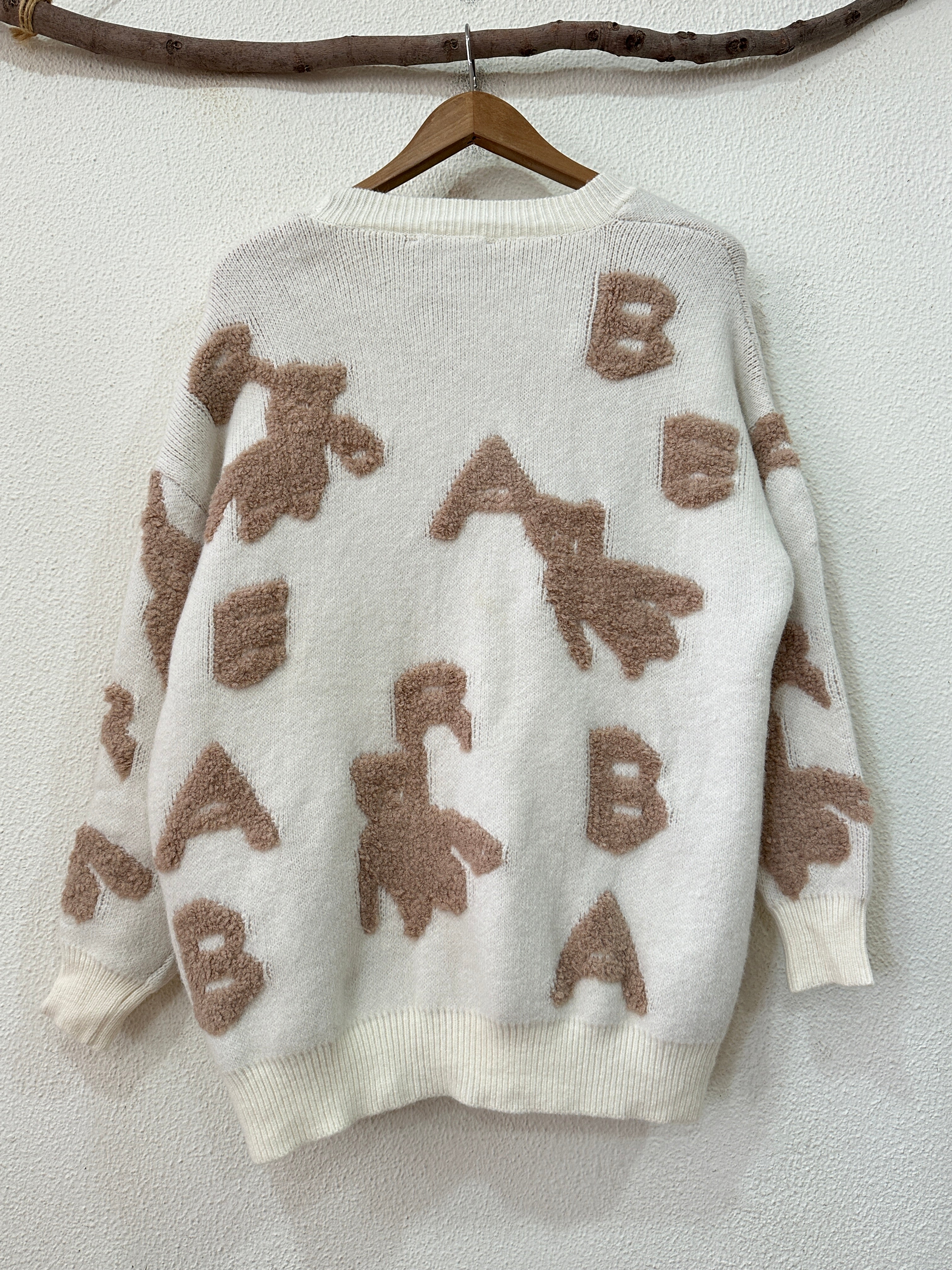 Casaco de malha oversize c/aplicações TEDDY BEAR