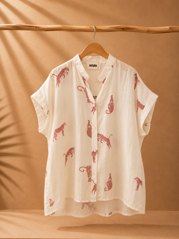 Camisa efeito chiffon PINK TIGER