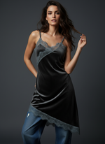 Carica l&#39;immagine nel visualizzatore della galleria,Túnica em veludo c/renda MOONLIGHT
