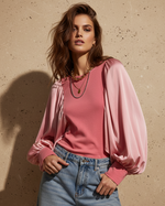 Carica l'immagine nel visualizzatore della galleria,Top c/ mangas morcego acetinadas MYSTIC
