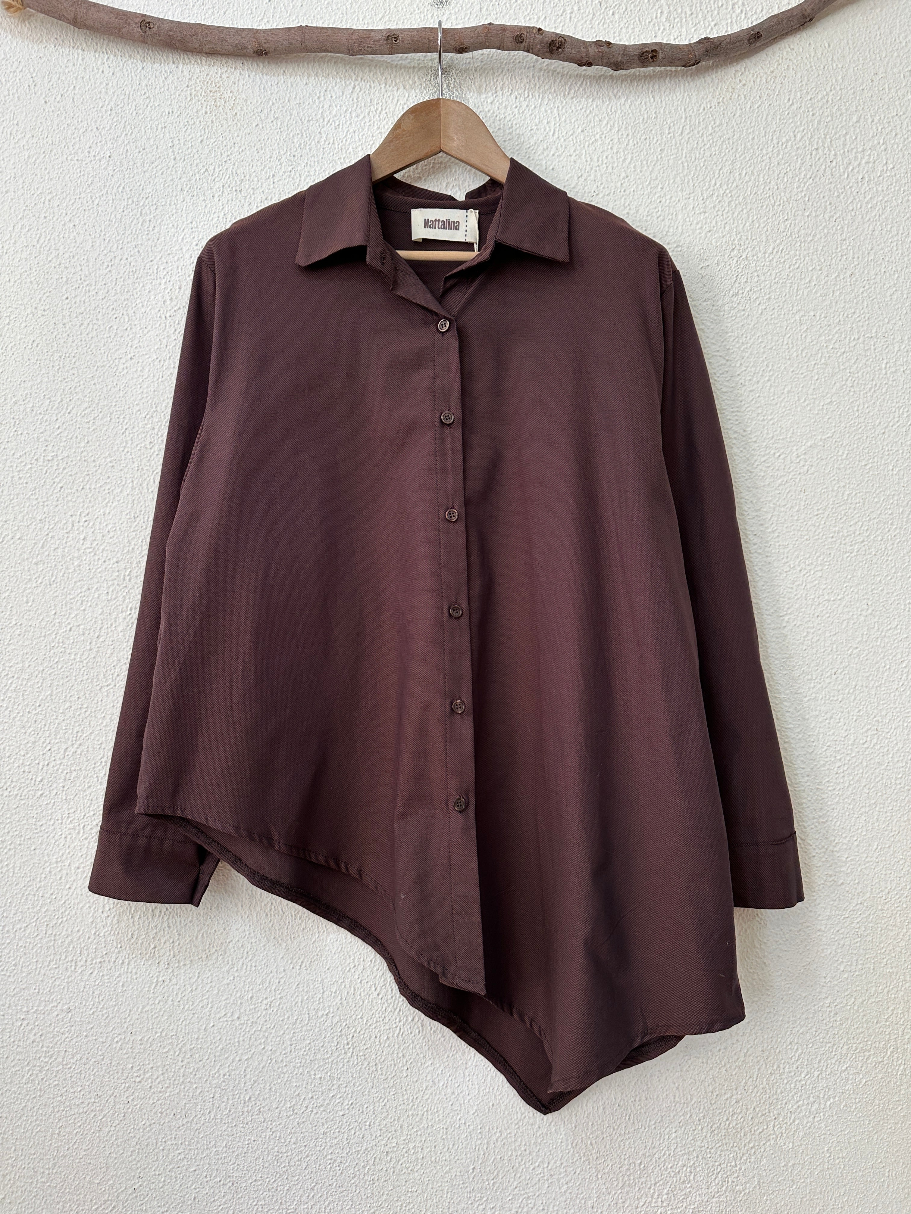 Camisa assimétrica em oxford LONDON