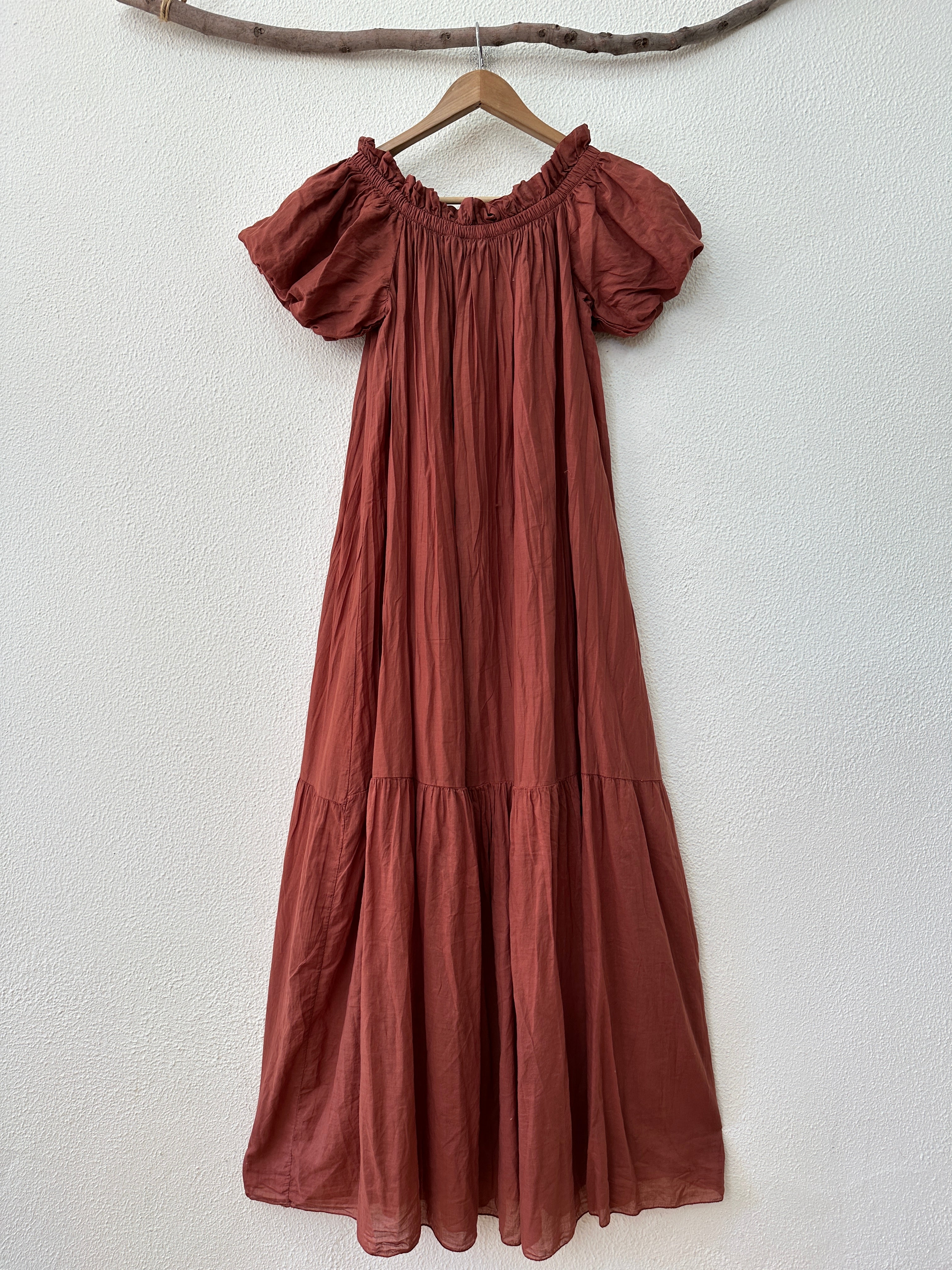 Vestido comprido c/ manga balão DAKOTA