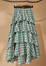 Carregar imagem no visualizador da galeria, Saia assimétrica c/ folhos YVOIRE
