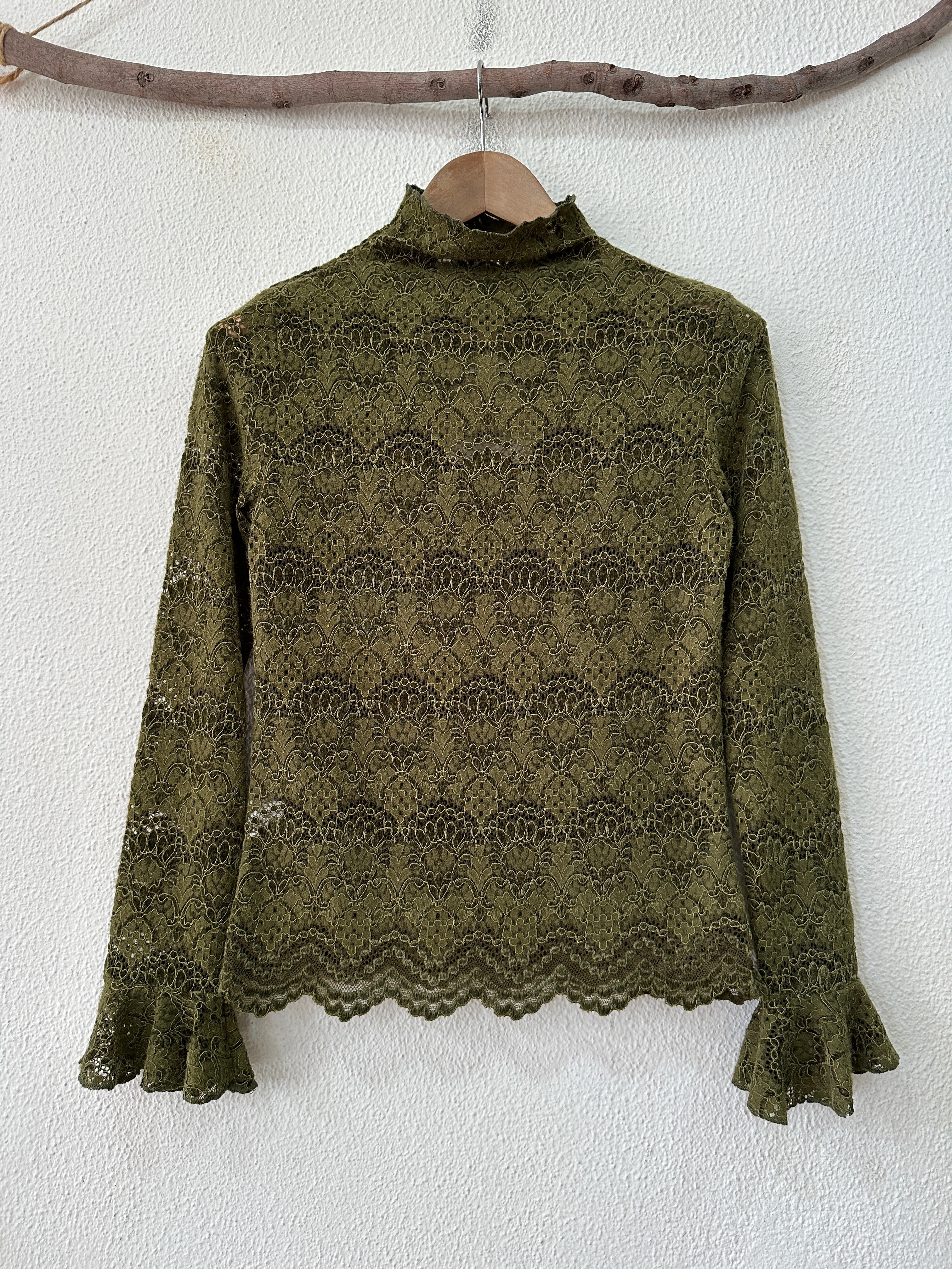 Camisola justa de renda aveludada AVELINE