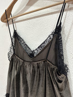 Load image in the gallery viewer,Top em veludo cristal c/renda AMETHYST
