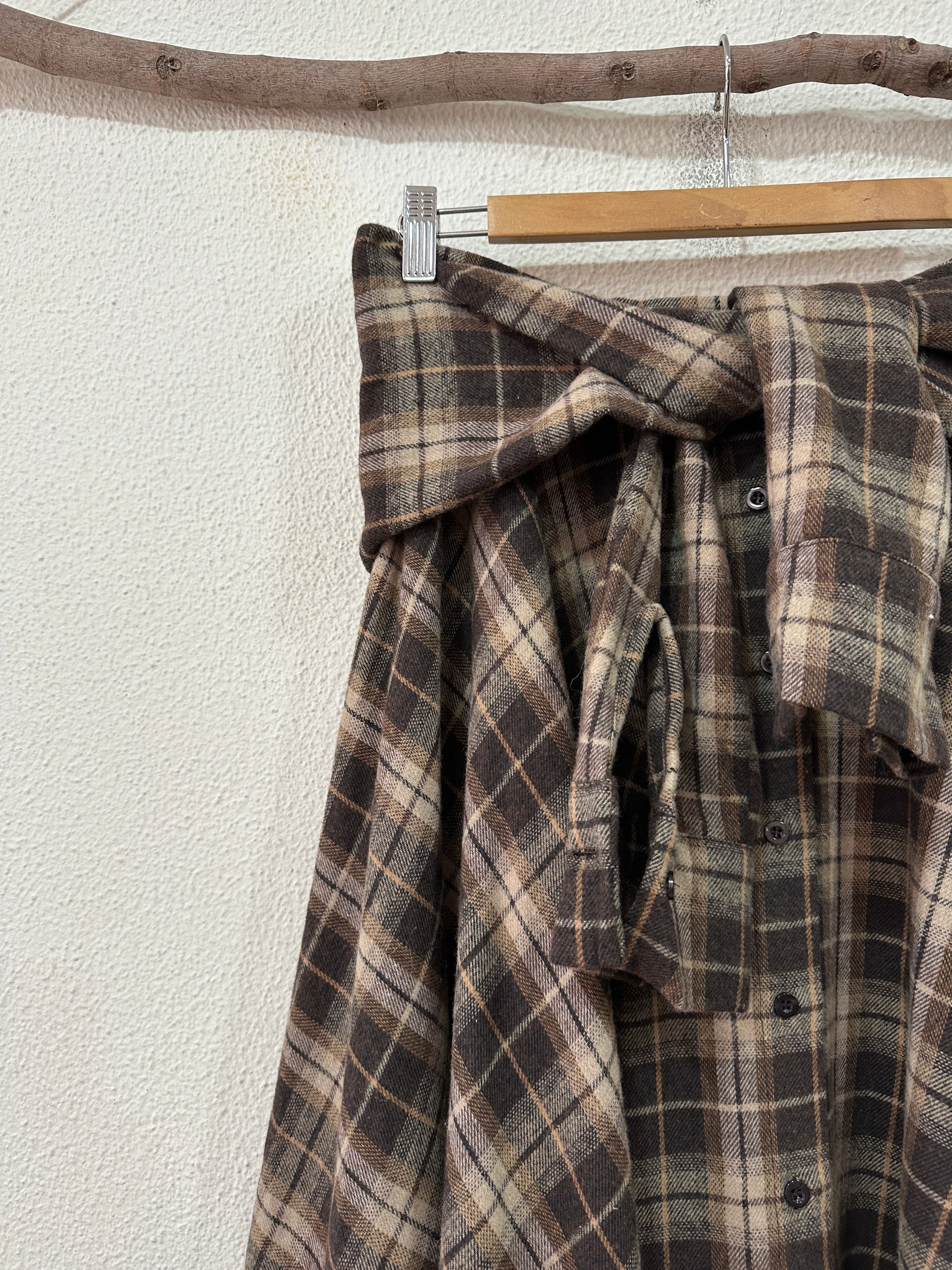 Saia de fazenda c/cinto em mangas de camisa CÓRDOBA