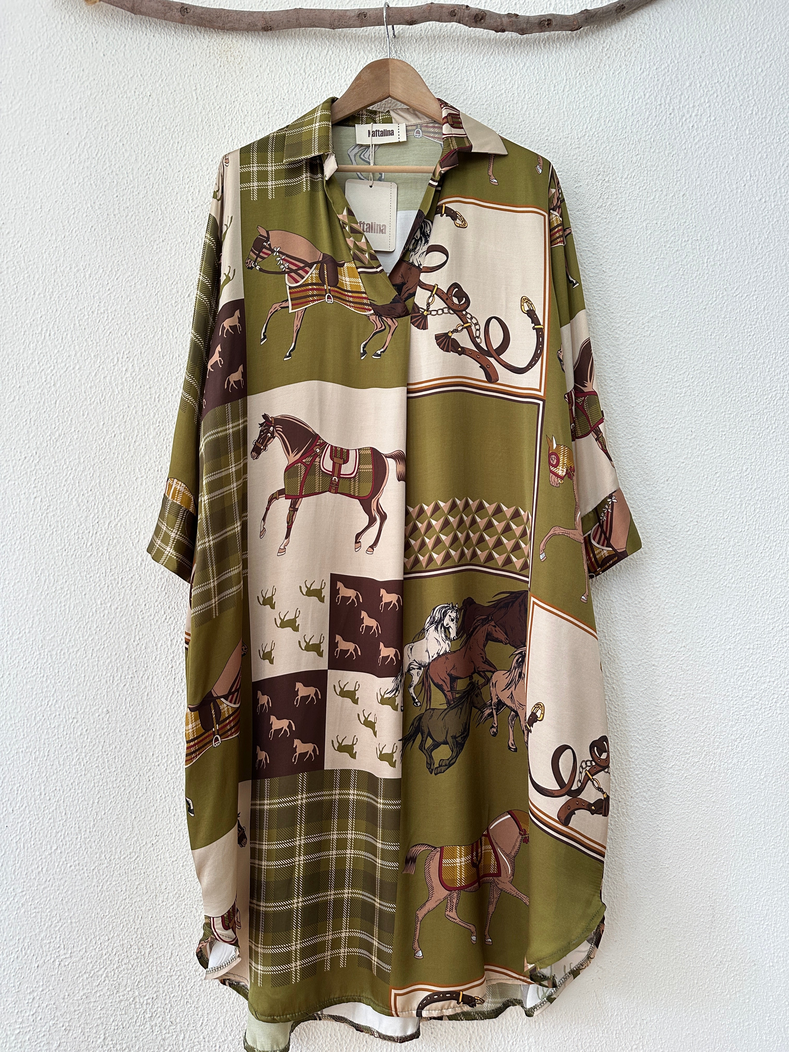 Vestido-tunisina c/ seda GALLOP