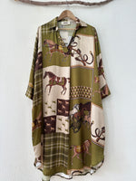 Load image in the gallery viewer,Vestido-tunisina c/ seda GALLOP
