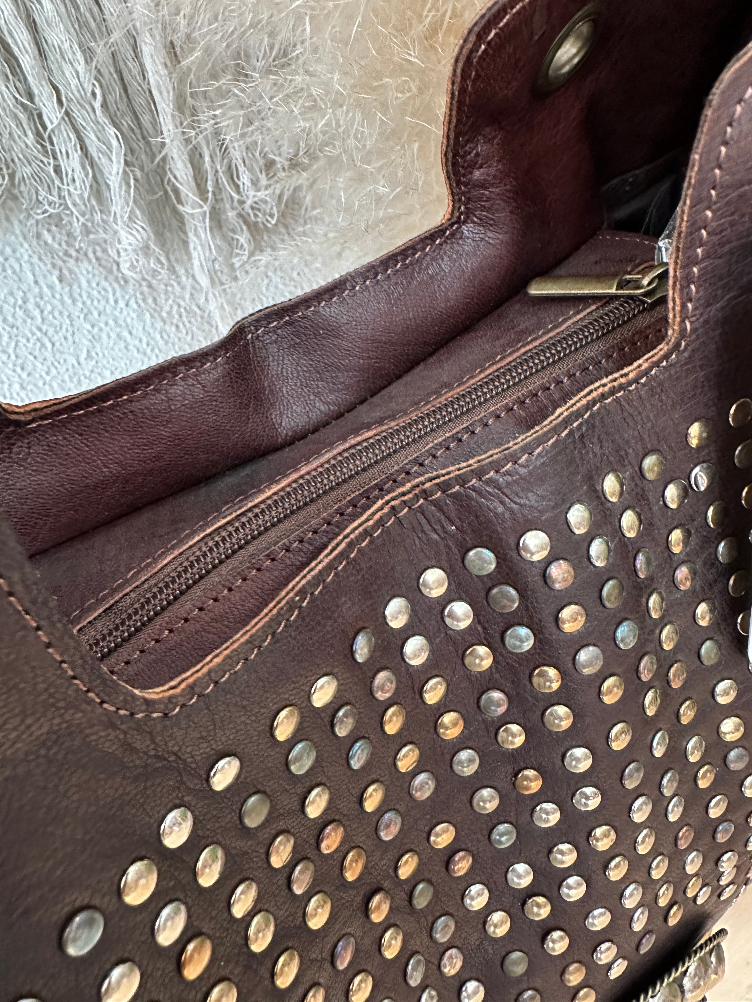 Mala em pele c/franjas EL DORADO