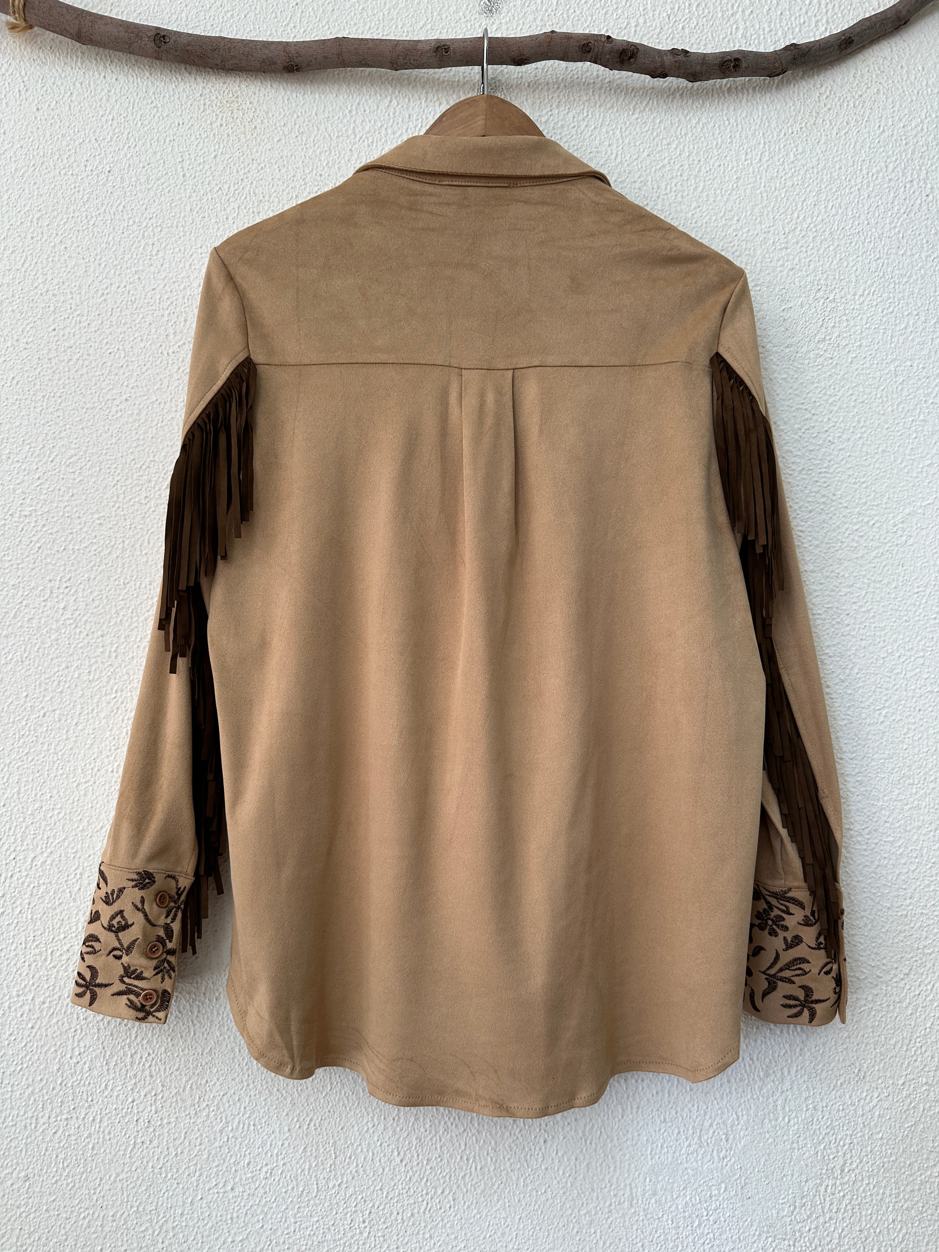 Camisa em suede bordada c/franjas MALAWI