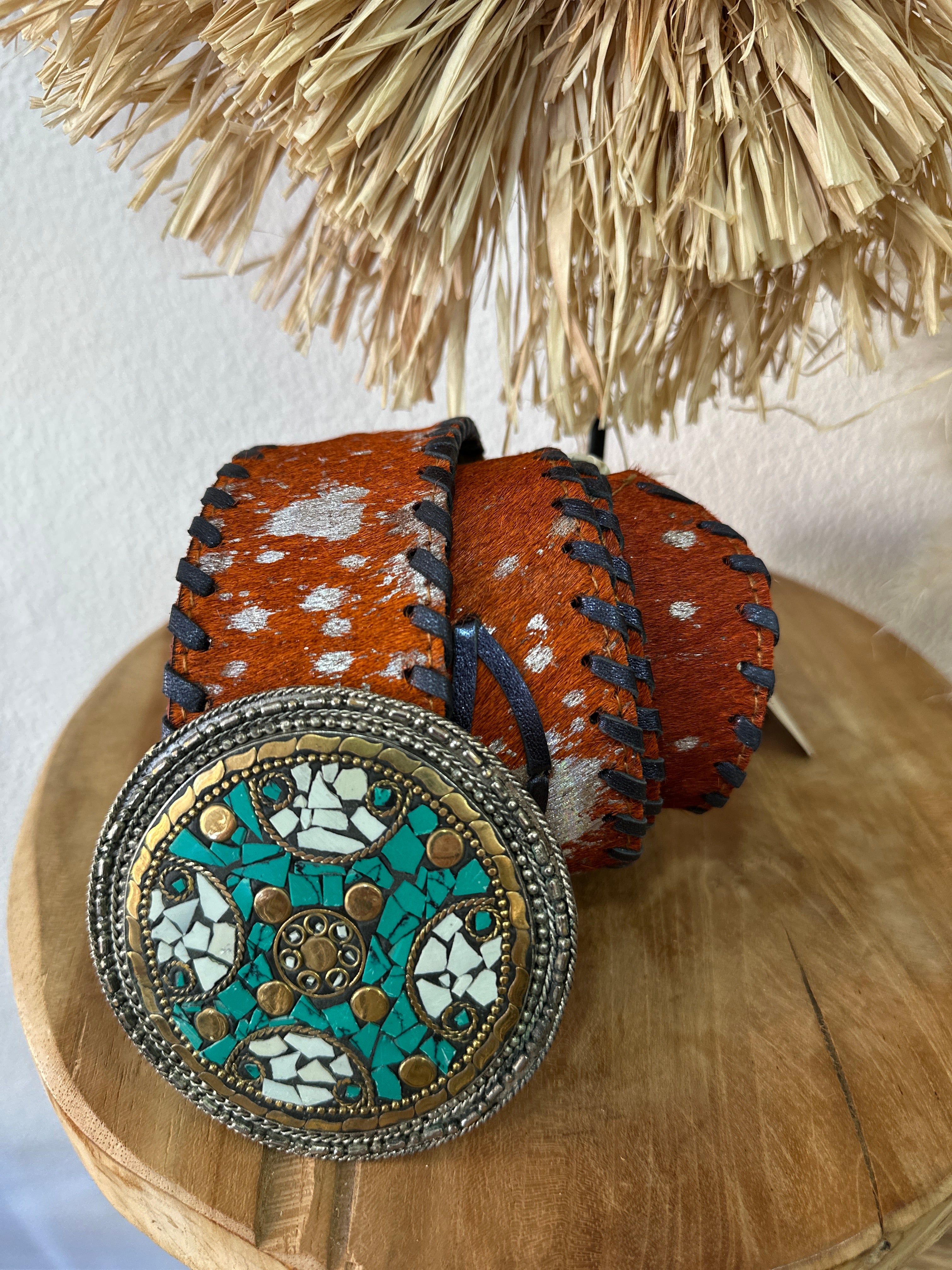 Cinto em pele c/ fivela destacável JANYA